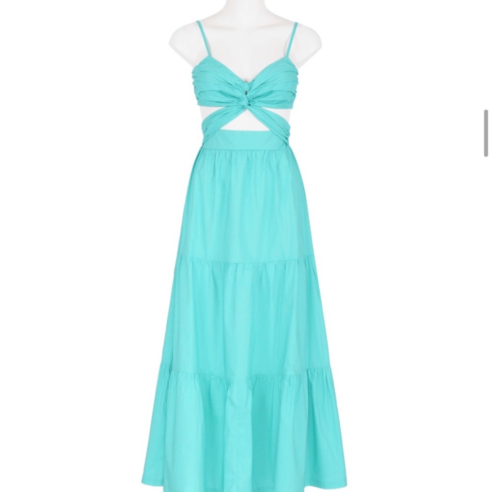Blue maxi dress with cutouts